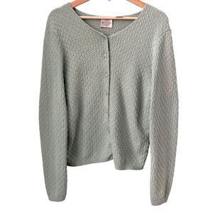Vintage TR Bentley Mint Green Cottagecore Vibe Front Butoon Cardigan Sweater M
